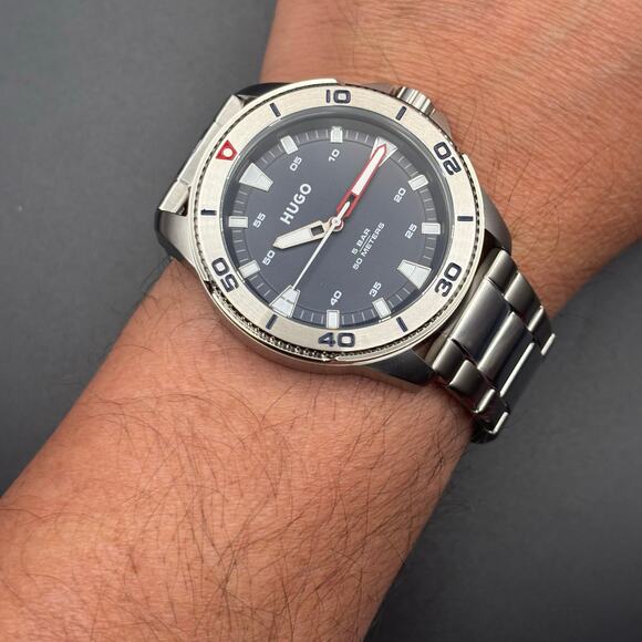 HUGO Mens 1530224 Stainless Steel Blue Dial Street Diver Style Quartz Watch 50m - Picture 16 of 17